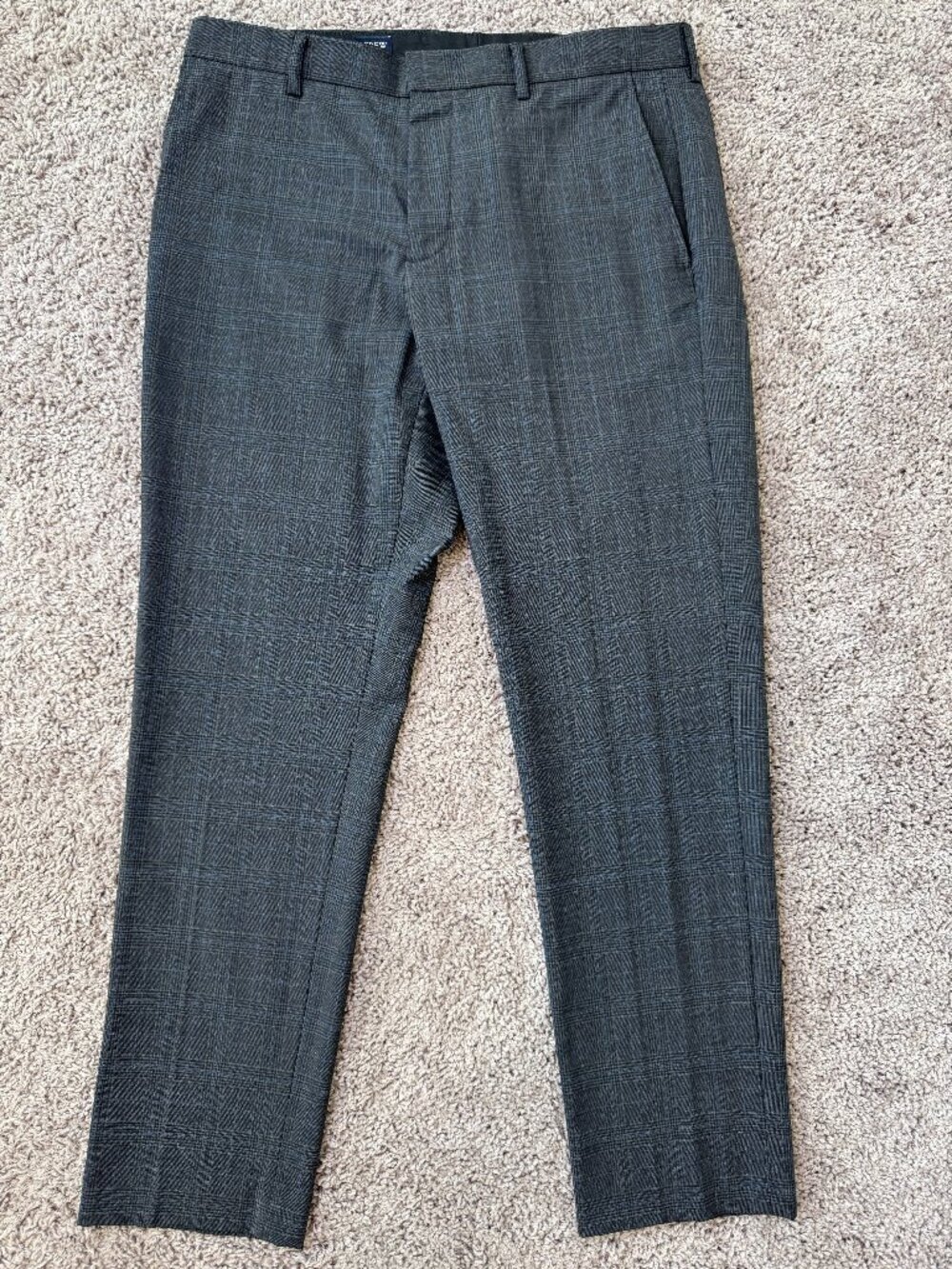 J.Crew Thompson Tapered Glen Plaid Dress Pants Men’s 33x30 Gray Blue